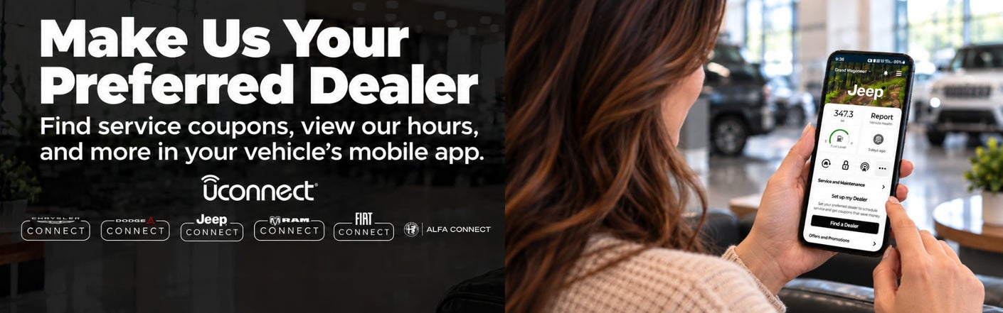 uconnect® make us your preferred dealer | Jackson Chrysler Dodge Jeep Ram of Clinton in Clinton IN